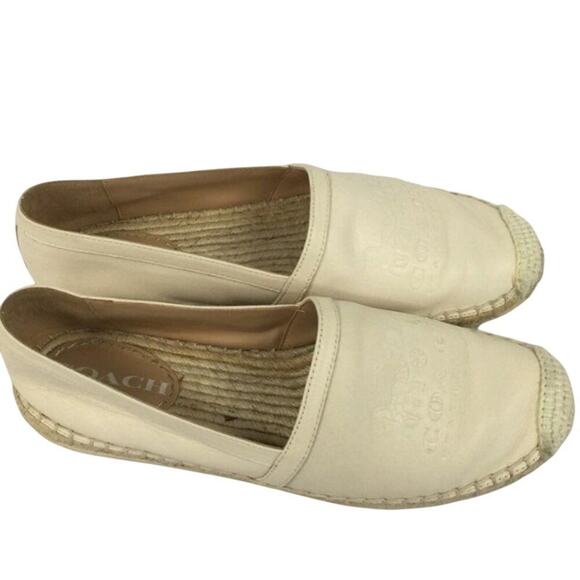Coach Charlie Leather Espadrilles 6.5 – Ivory Glove-Tanned Slip-On Flats - Picture 4 of 8